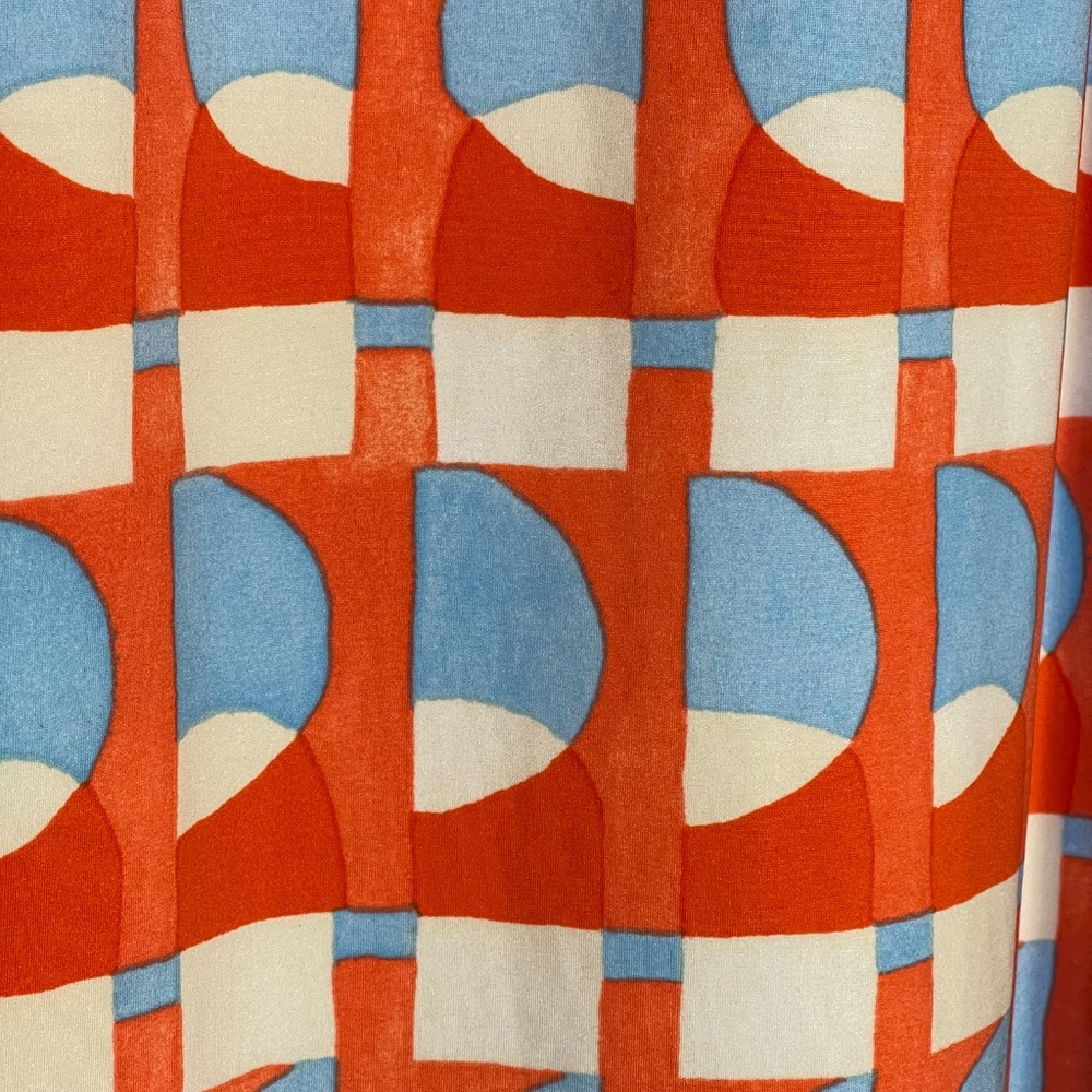 J. McLaughlin Red and Light Blue Geometric Shift Dress - Picture 5 of 10